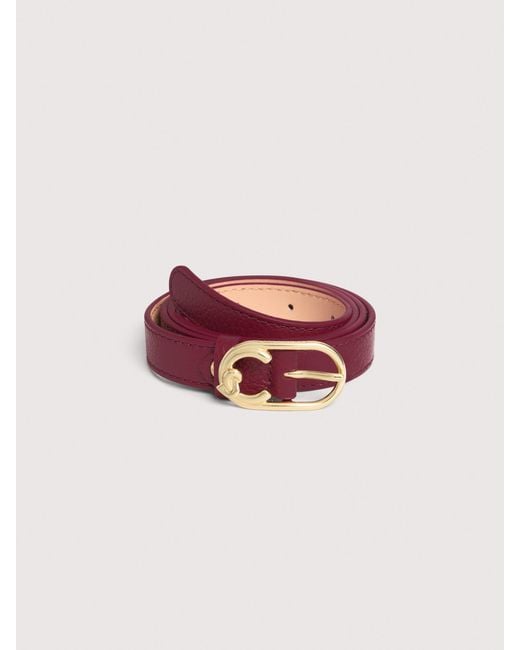 Coccinelle Pink Grained Leather Belt C-Me