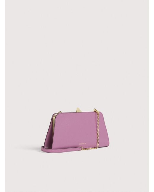Coccinelle Pink Smooth Calf Leather Clutch Bag Liv Small