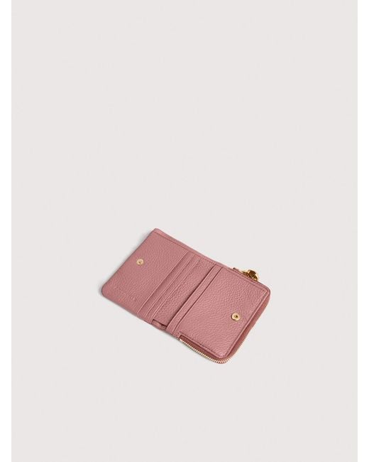 Coccinelle Pink Small Grained Leather Wallet C-Me Medium