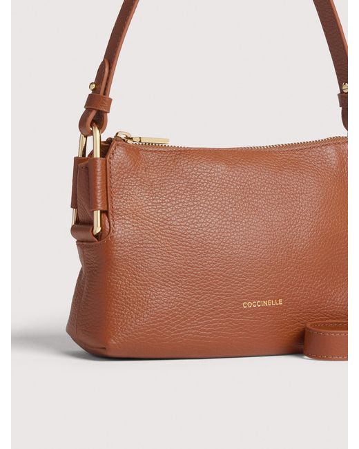 Coccinelle White Minibag Aus Genarbtem Leder Rebekka