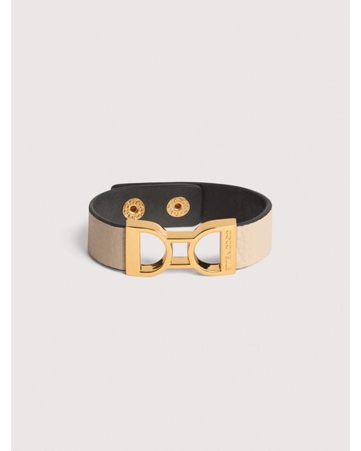 Coccinelle Multicolor Grained Leather Bracelet Arlettis Ribbon