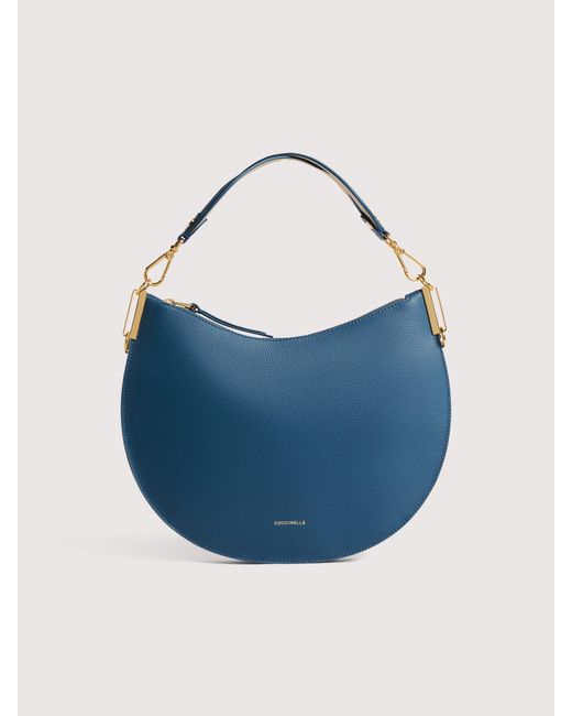 Coccinelle Blue Two-Sided Leather Shoulder Bag Sunup Medium