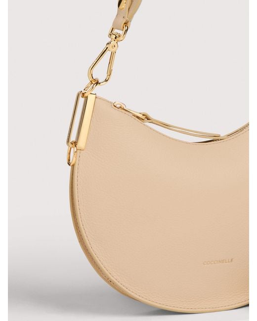 Coccinelle White Two-Sided Leather Shoulder Bag Sunup Small