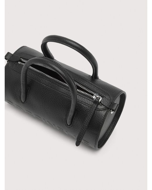 Coccinelle Black Henkeltasche Aus Genarbtem Leder Myrtha Maxi Logo Medium