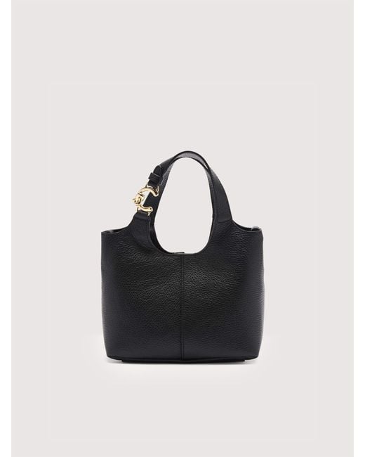 Coccinelle Black Grained Leather Handbag C-Easy Small