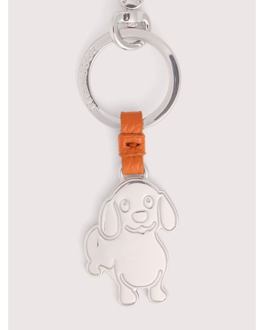 Coccinelle Natural Leather And Metal Key Ring Basic Metal