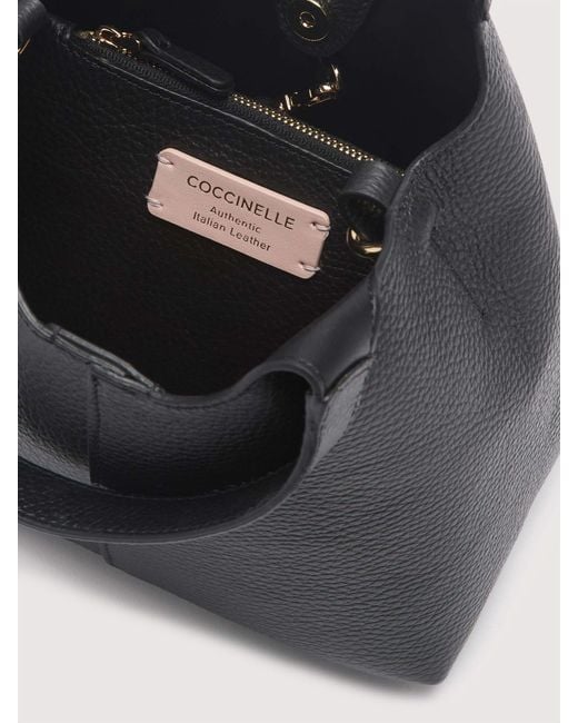 Coccinelle Black Grained Leather Handbag C-Easy Small