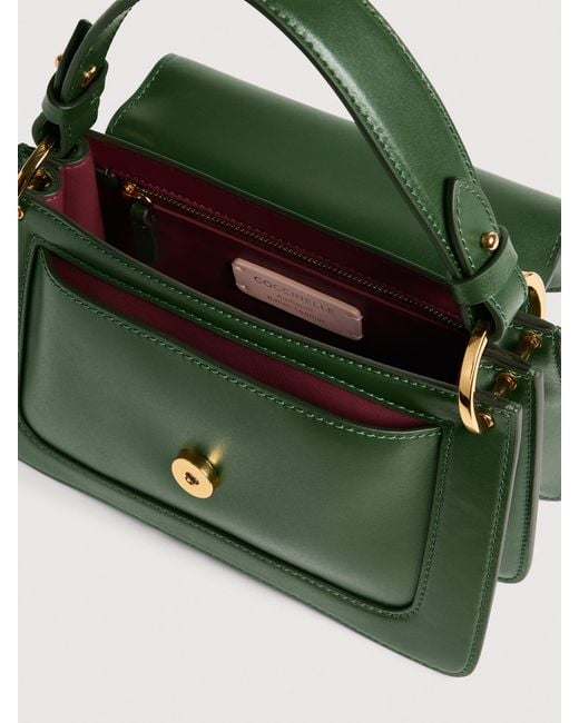 Coccinelle Green Smooth Calf Leather Handbag C-Me Small