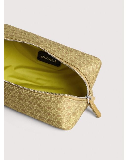 Coccinelle Natural Monogram Nylon Make-Up Bag Smart To Go Small