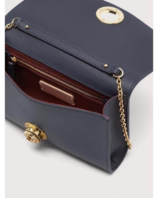 Coccinelle Blue Smooth Leather Clutch Bag Nikla Smooth Small