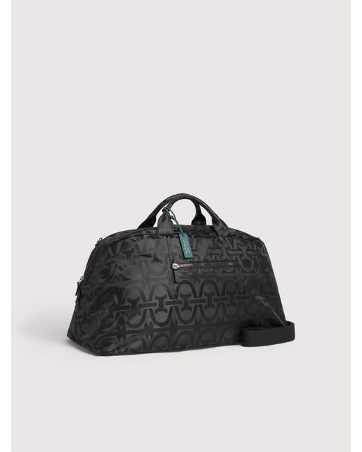 Coccinelle Black Nylon Monogram Fabric Travel Bag Smart To Go Monogram Nylon