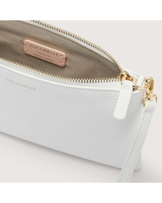 Coccinelle White Grained Leather Crossbody Bag Best Crossbody Small