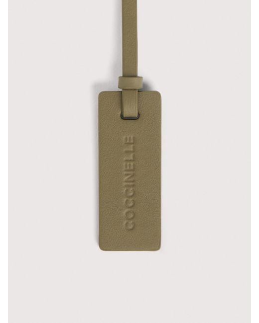 Coccinelle Natural Smooth Leather Tag Targhetta Personalizzabile