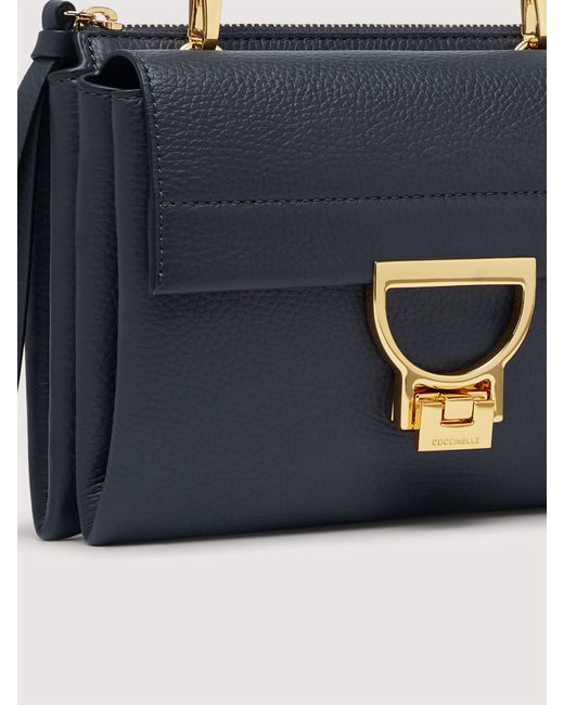 Coccinelle Blue Grained Leather Handbag Arlettis Small