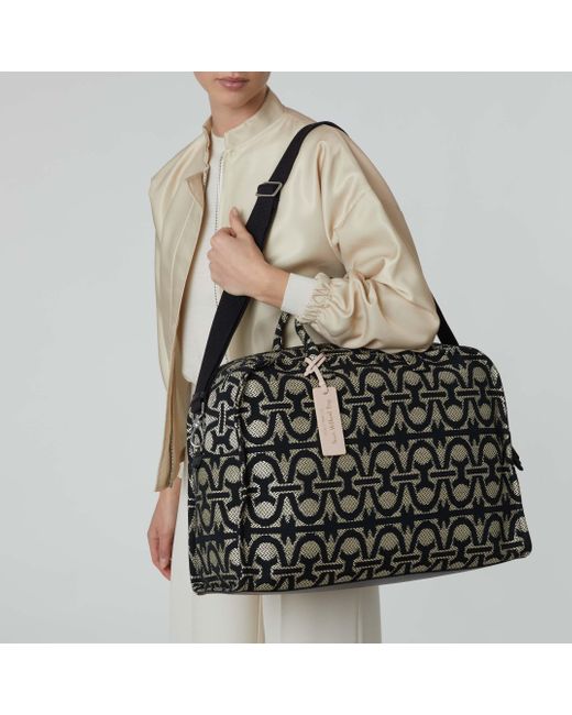 Coccinelle Black Monogram Jacquard Summer Fabric Handbag Never Without Bag Summer Monogram Large