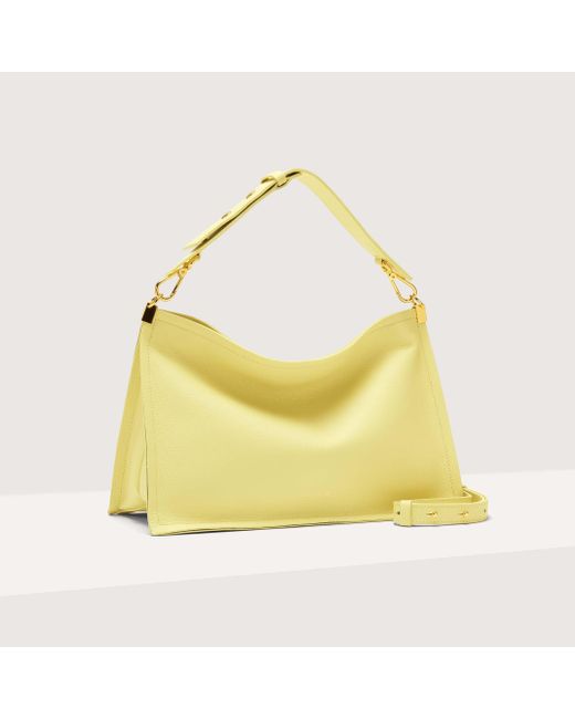 Coccinelle Yellow Two-Sided Leather Shoulder Bag Snip Medium