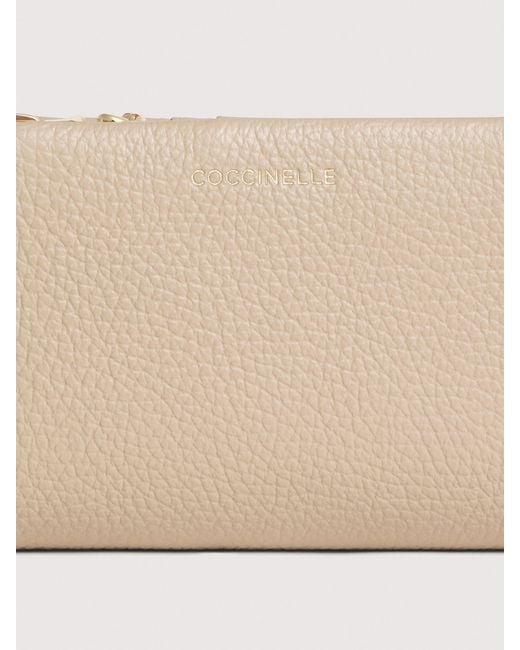 Coccinelle Natural Medium Grained Leather Wallet C-Me Large