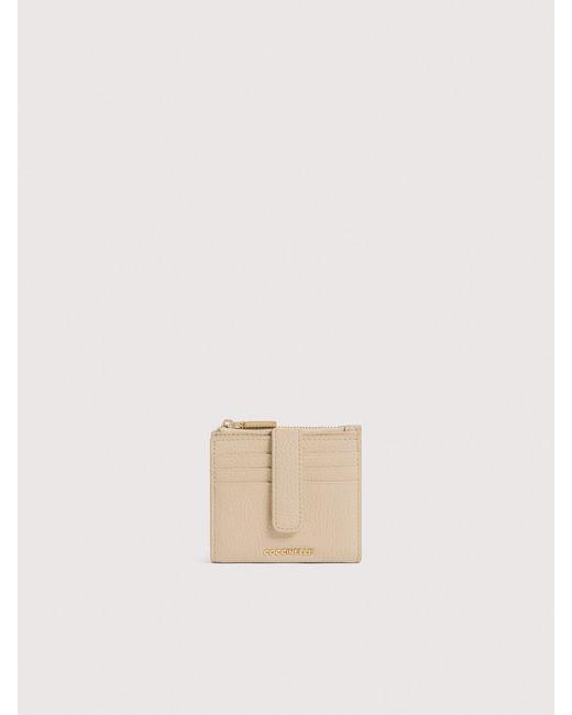 Coccinelle Natural Small Grained Leather Wallet Metallic Medium