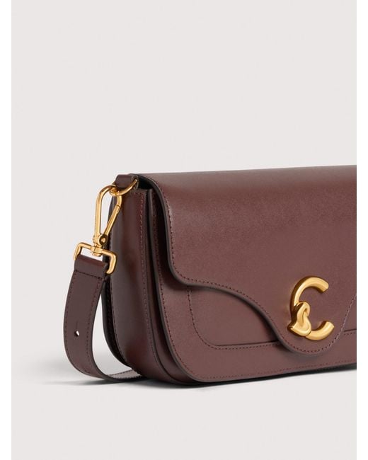 Coccinelle Brown Smooth Calf Leather Shoulder Bag C-Me Medium