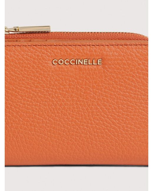 Coccinelle Multicolor Small Grained Leather Wallet Metallic Small