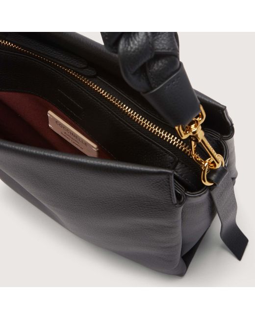 Coccinelle Black Two-Sided Leather Shoulder Bag Boheme Medium