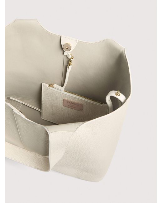 Coccinelle Natural Grained Leather Tote Bag C-Easy Large