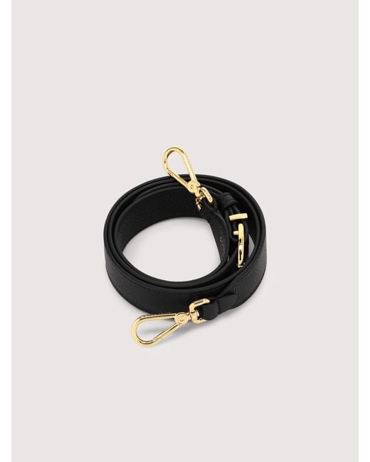 Coccinelle Black Grained Leather Shoulder Strap Beth