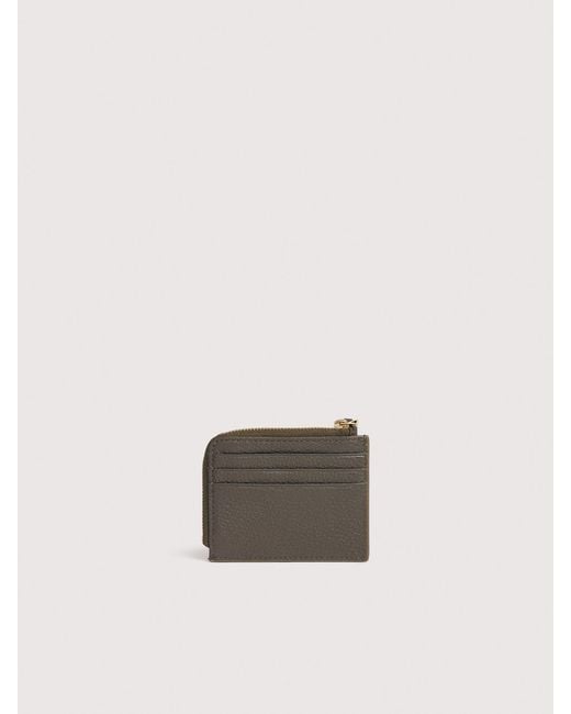 Coccinelle Natural Grainy Leather Card Holder Tassel Small