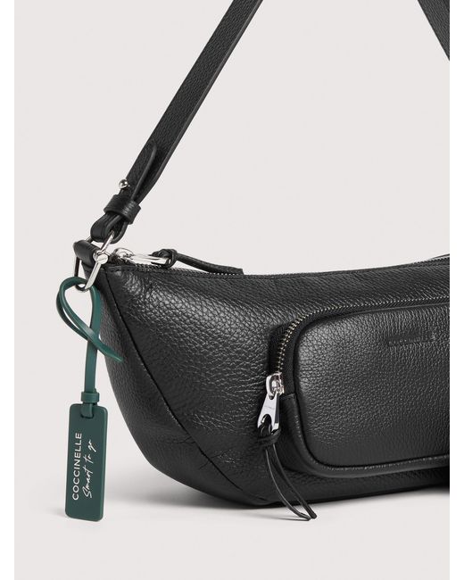 Coccinelle White Grained Leather Crossbody Bag Smart To Go Paki Small