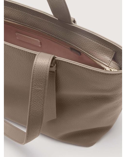 Coccinelle Brown Grained Leather Tote Bag Malory Large