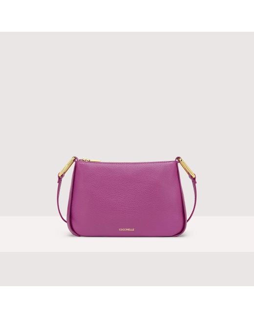 Minibag in Pelle con grana Magie Small di Coccinelle in Purple
