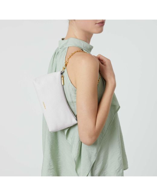Coccinelle White Grained Leather Minibag Aura