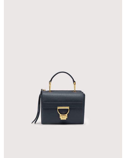 Coccinelle Blue Grained Leather Handbag Arlettis Small