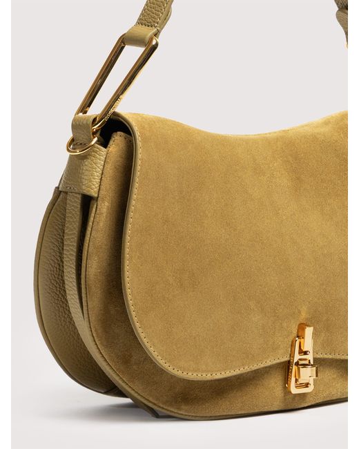 Coccinelle Metallic Suede And Grained Leather Handbag Magie Suede Medium