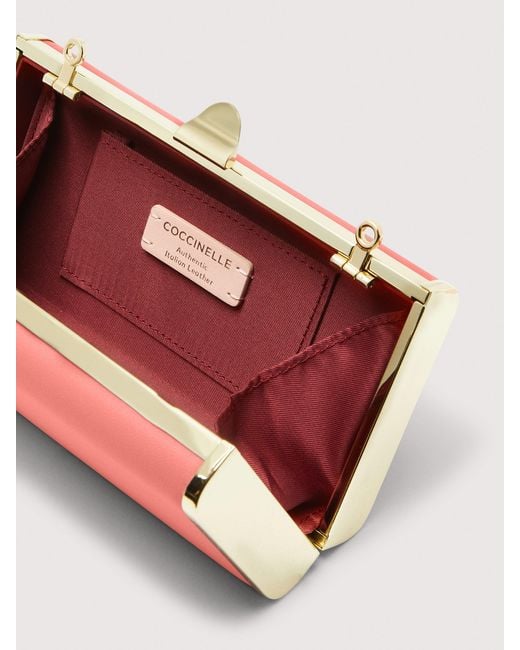 Coccinelle Pink Clutch Aus Glattleder Liv