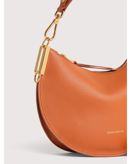 Coccinelle Orange Two-Sided Leather Shoulder Bag Sunup Small
