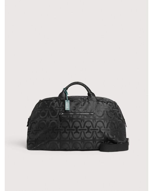 Coccinelle Black Nylon Monogram Fabric Travel Bag Smart To Go Monogram Nylon