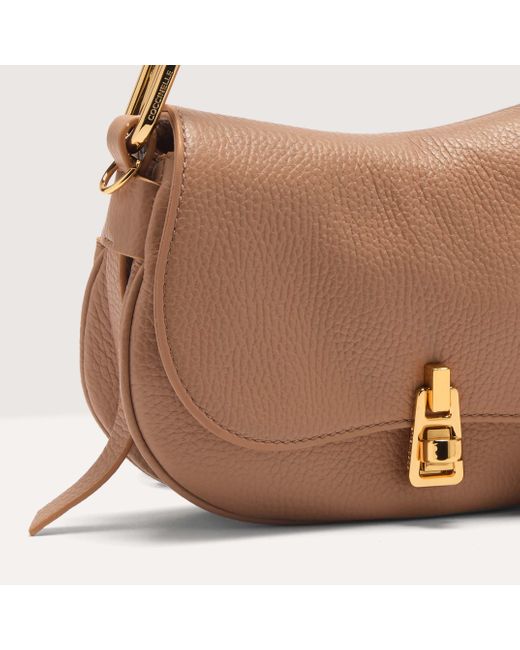 Coccinelle Brown Grained Leather Handbag Magie Soft Mini