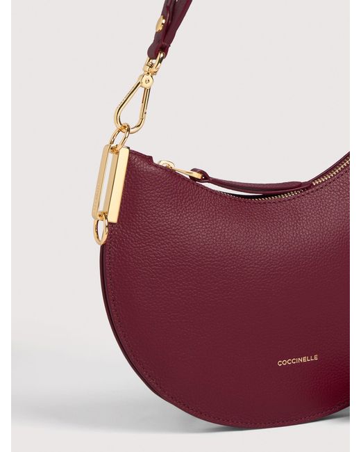 Coccinelle Pink Schultertasche Aus Doubleface-Leder Sunup Small