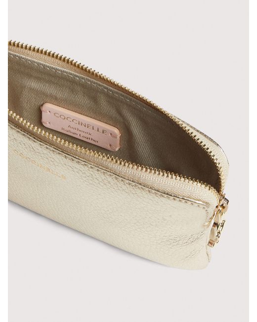 Coccinelle Natural Grained Leather Pouch C-Me Softy Small