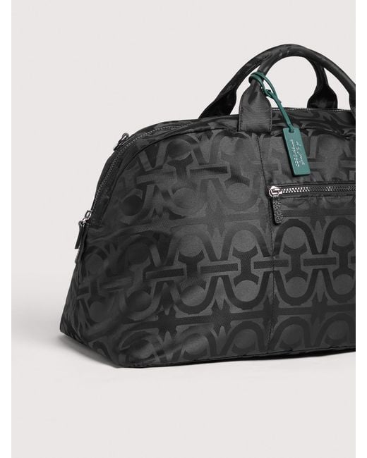 Coccinelle Black Nylon Monogram Fabric Travel Bag Smart To Go Monogram Nylon