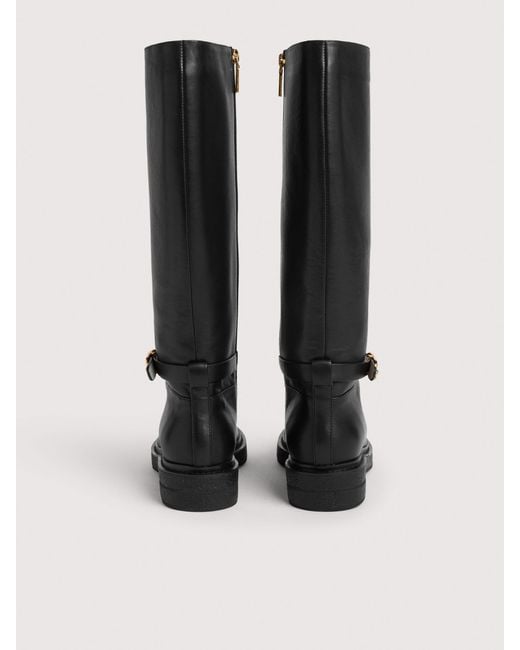 Coccinelle Black Vintage-Effect Leather Ankle Boots C-Saddle