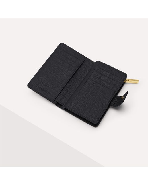Coccinelle Black Geldbörse Medium aus genarbtem Leder Metallic Soft