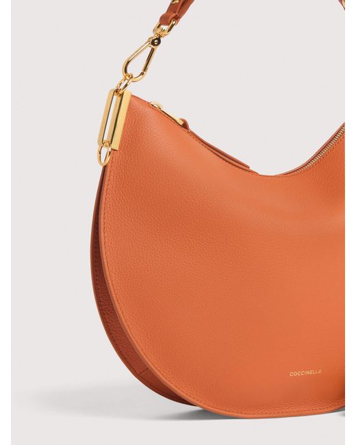 Coccinelle Orange Two-Sided Leather Shoulder Bag Sunup Medium