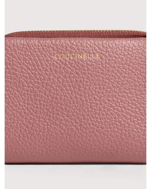 Coccinelle Pink Small Grained Leather Wallet C-Me Medium