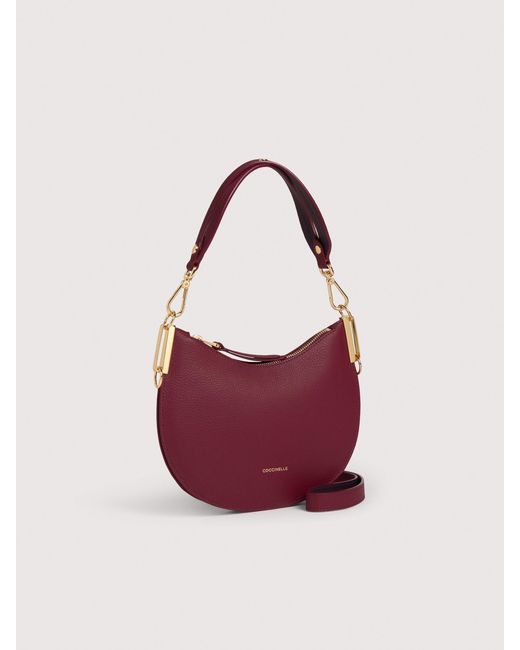 Coccinelle Pink Schultertasche Aus Doubleface-Leder Sunup Small