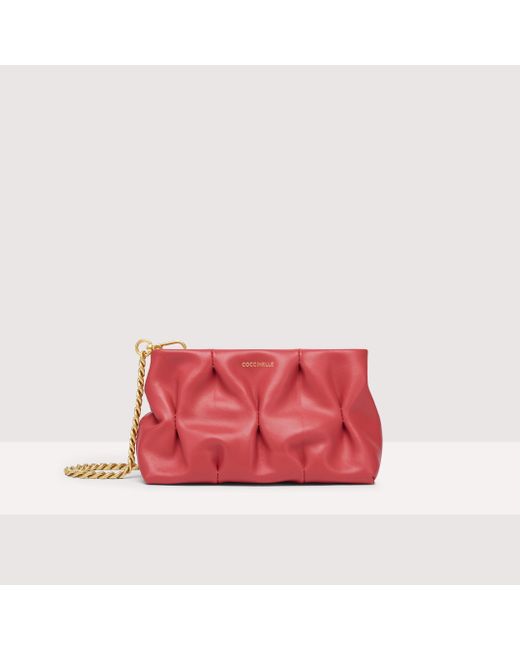 Coccinelle Red Smooth Leather Clutch Ophelie Goodie Mini