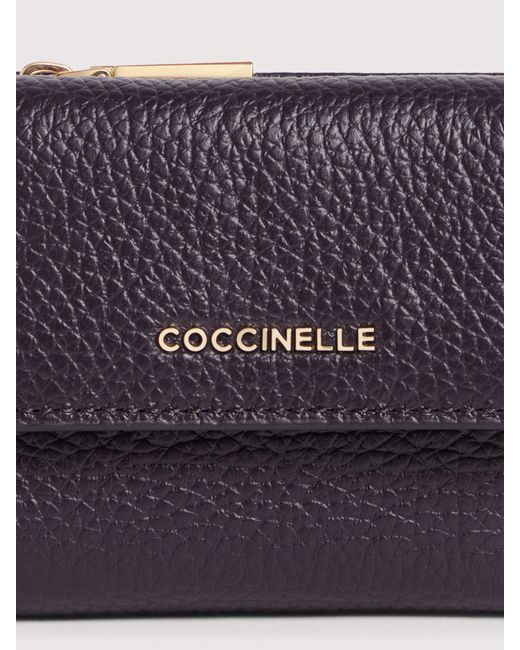 Coccinelle Multicolor Small Grained Leather Wallet Metallic Soft