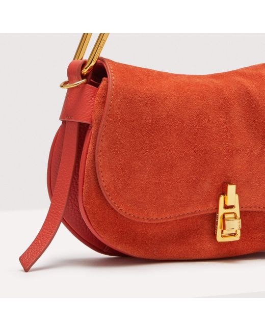 Coccinelle Suede And Grained Leather Handbag Magie Suede Bimaterial Mini in  Red | Lyst