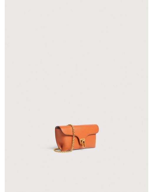 Coccinelle Pink Grained Leather Handbag Double Beat Medium